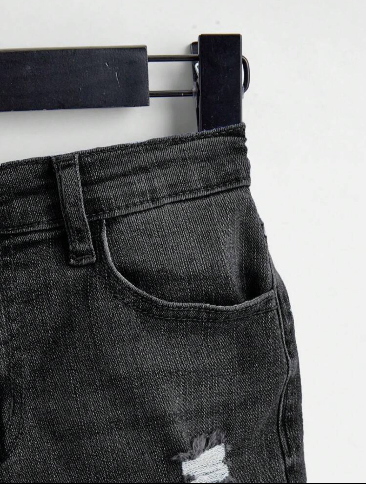 Tween Boys’ 2-Piece Distressed Denim Set with Unique Texture