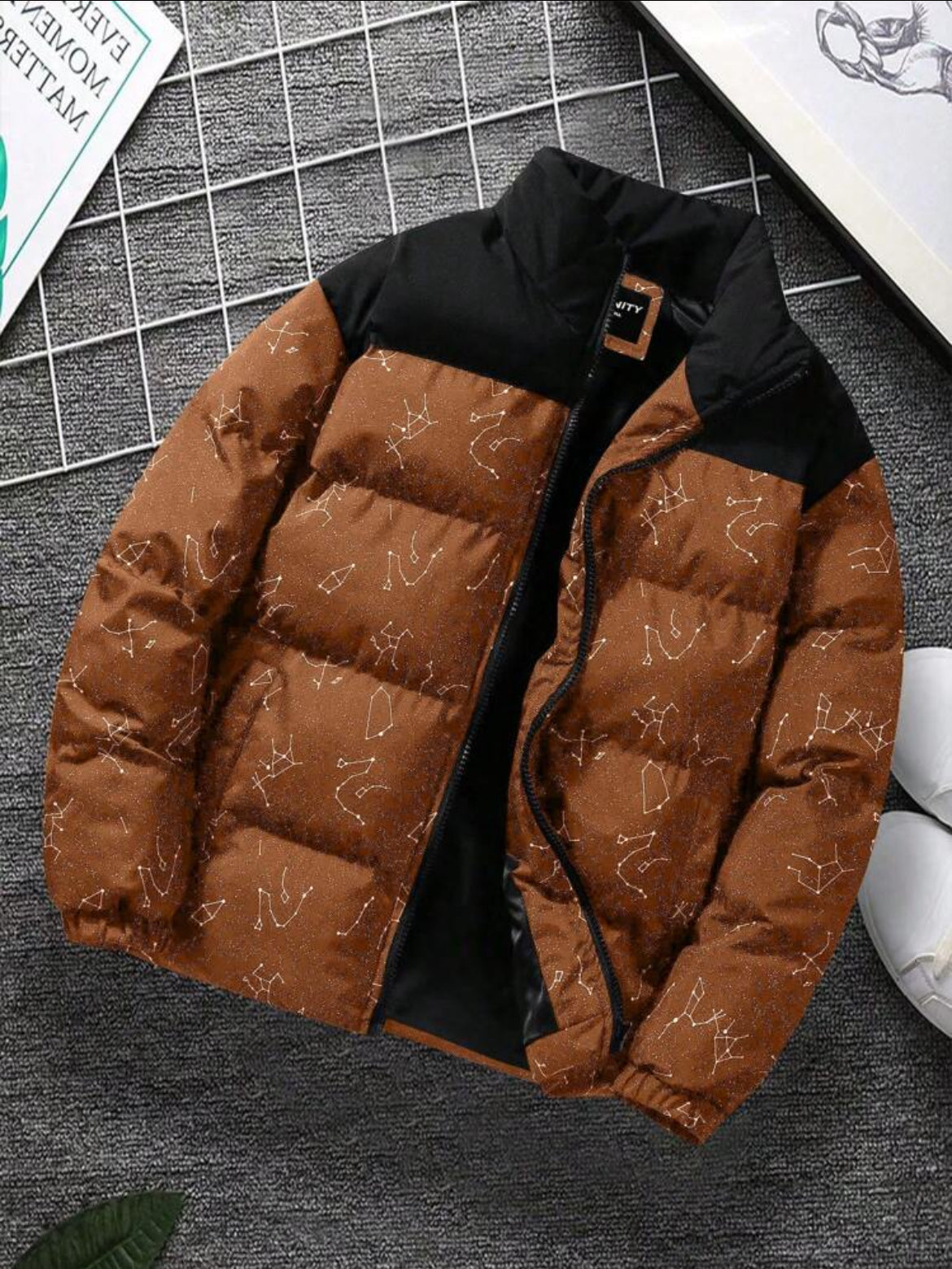 Manfinity Hypemode Oversized Graphic Zip-Up Jacket for Men