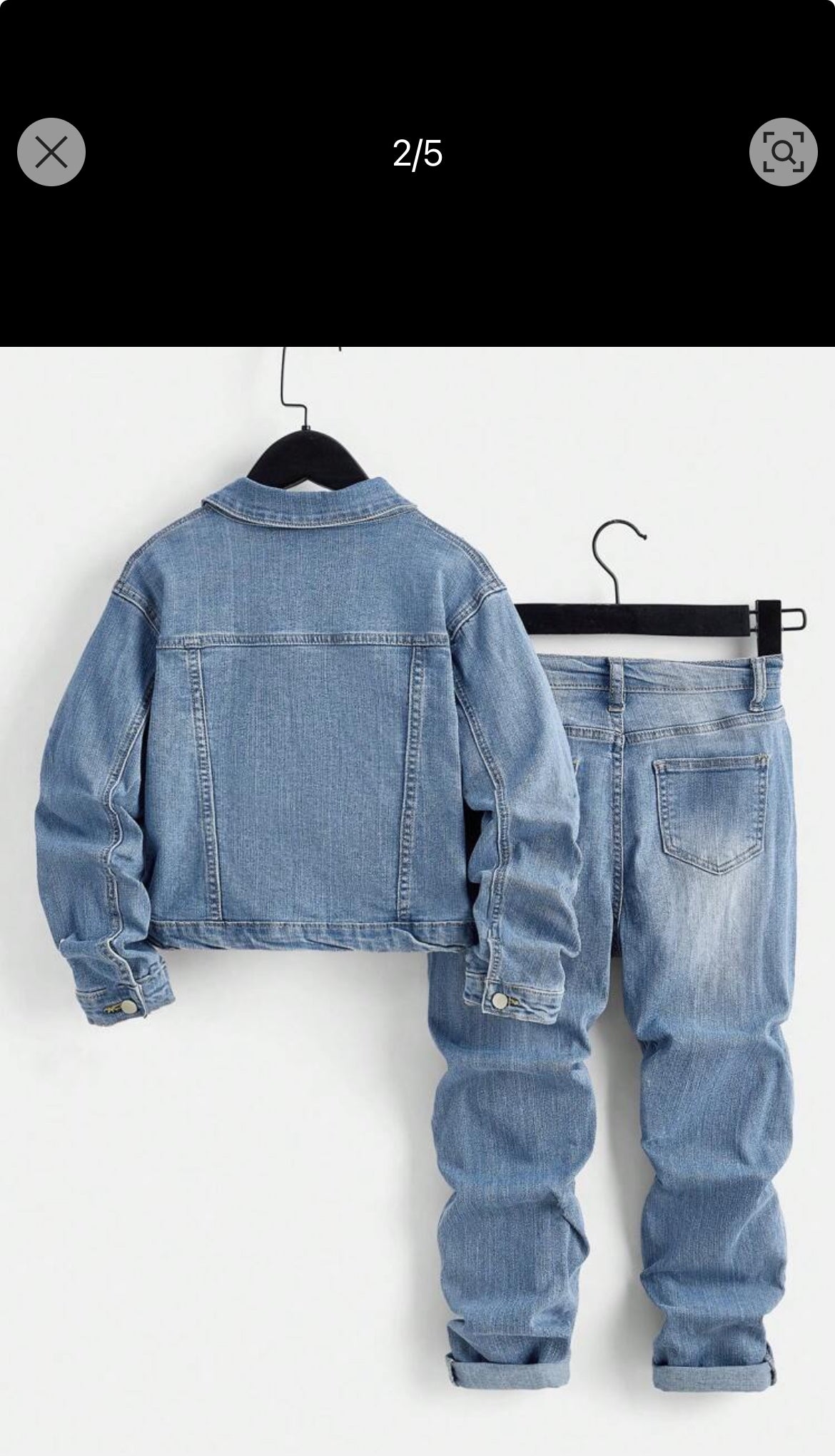 Tween Boys’ 2-Piece Distressed Denim Set with Unique Texture