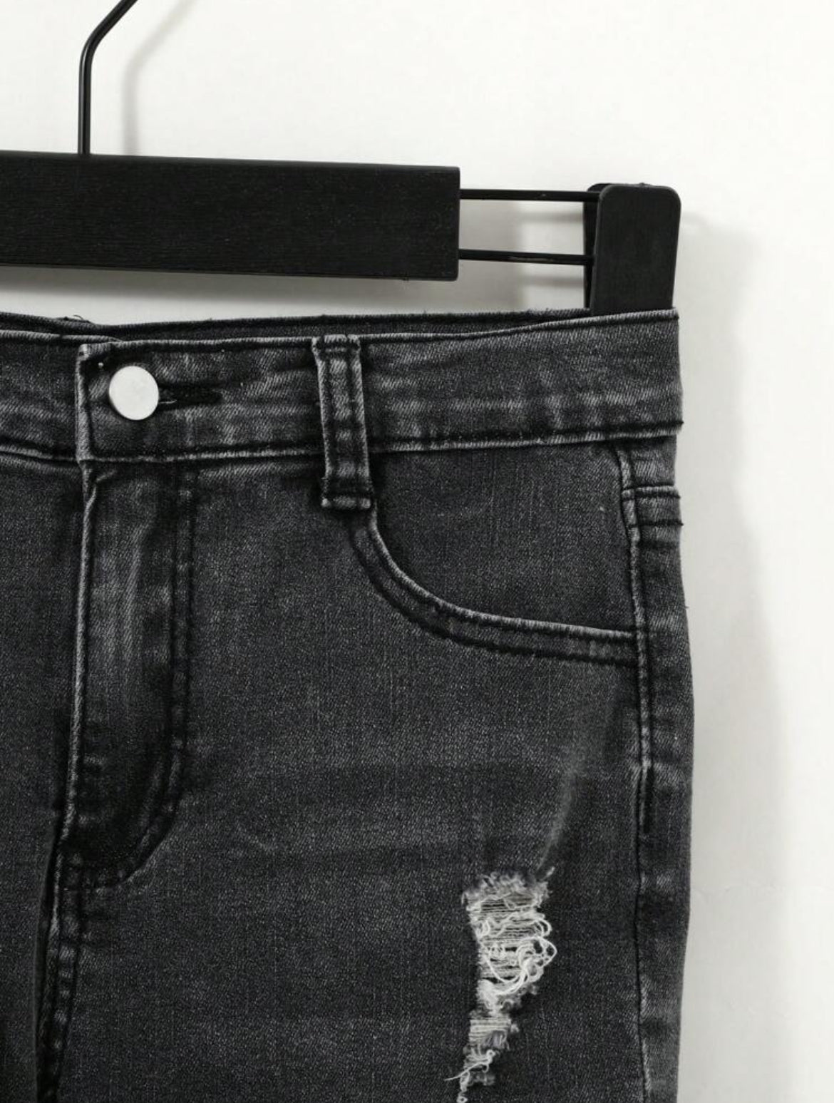 Tween Boys’ 2-Piece Distressed Denim Set with Unique Texture