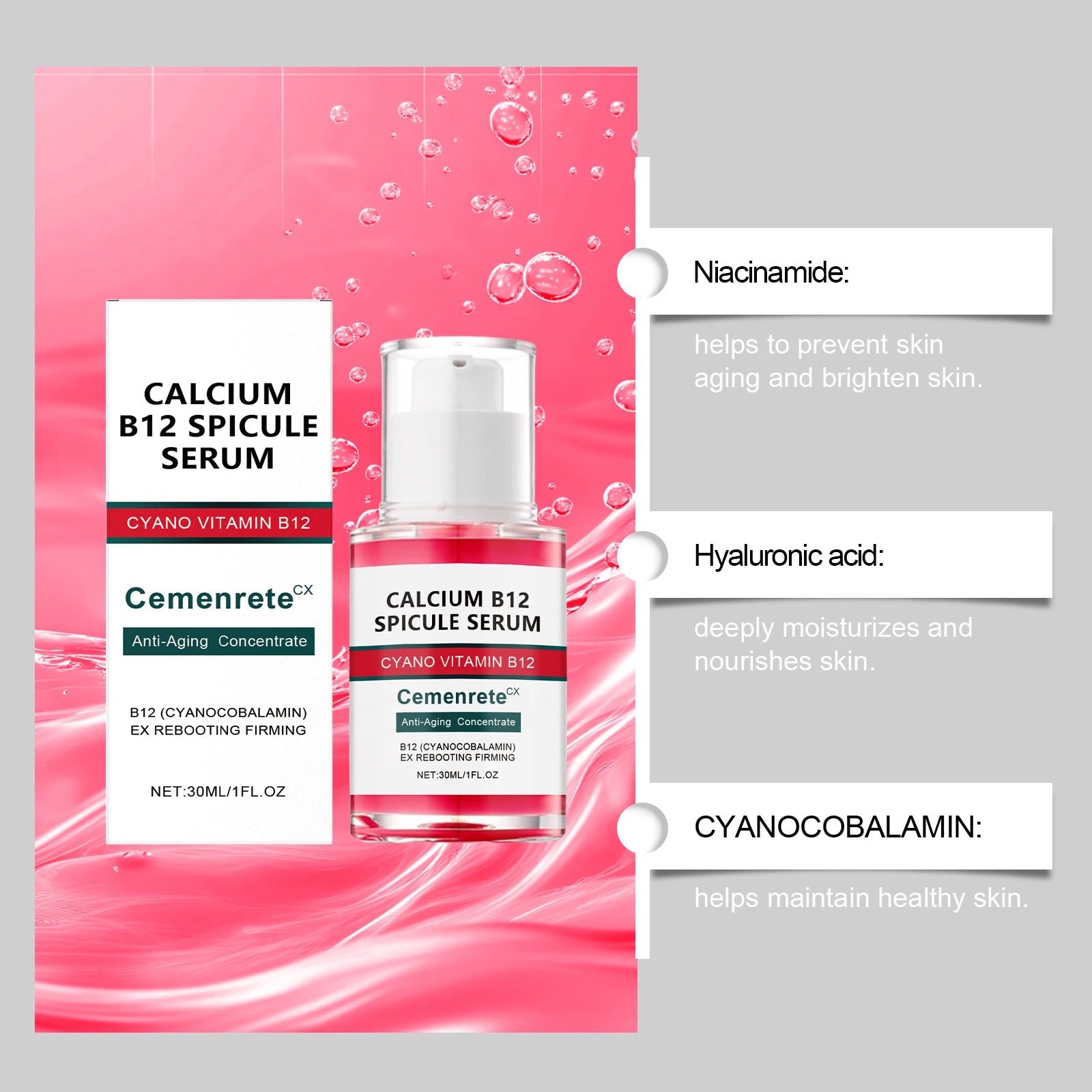 Calcium Anti-Aging Skincare Set — Facial Serum, Eye Patches & Multi Balm