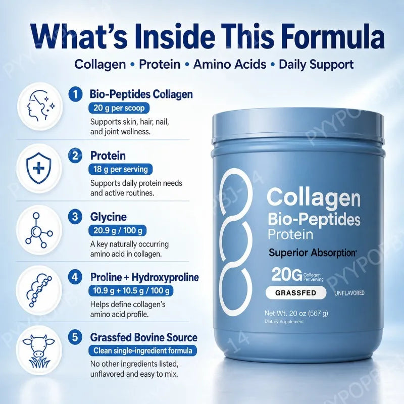 Collagen Bio Peptides Protein Powder — 20g Collagen & 18g Protein Per Serving