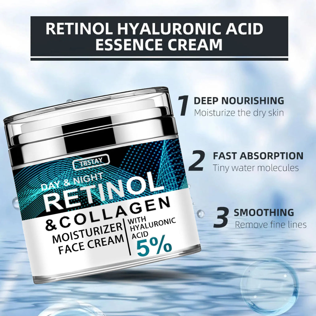 Collagen Retinol & Hyaluronic Acid Face Cream — Anti-Aging Skin Renewal