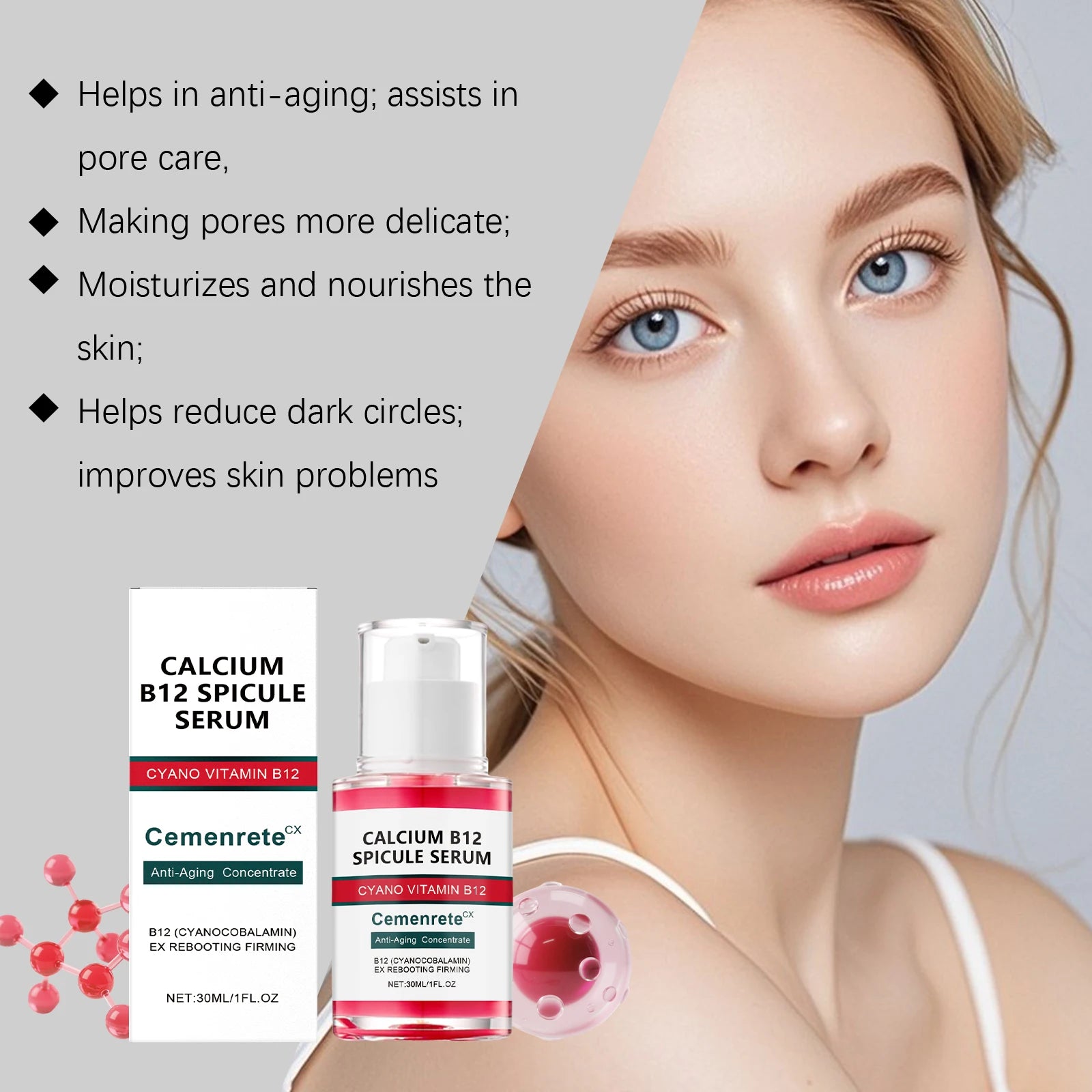 Calcium Anti-Aging Skincare Set — Facial Serum, Eye Patches & Multi Balm